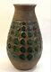 Mid Century Ceramic Usa 362 Vase Wood With Glazed Green Dot Design