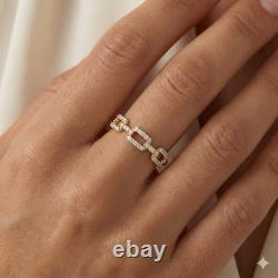 Moissanite Chain Link Wedding Band. 92.5 Silver Moissanite Band