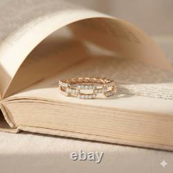 Moissanite Chain Link Wedding Band. 92.5 Silver Moissanite Band