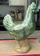 Monroe Salt Works Maine Art Pottery Green Glazed Rooster Hen Chicken Lamp Base