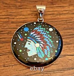 Multi Gemstone Tribe Member Pendant in Sterling Silver 14.6 Grams (Made in USA)