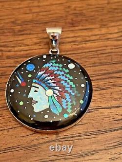 Multi Gemstone Tribe Member Pendant in Sterling Silver 14.6 Grams (Made in USA)