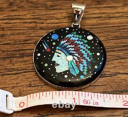 Multi Gemstone Tribe Member Pendant in Sterling Silver 14.6 Grams (Made in USA)