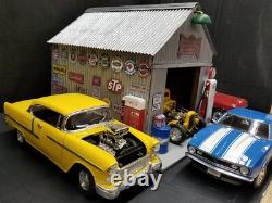 Muscle Car Garage Diorama Display, 118th Scale, New, Hand Crafted, 1-bay