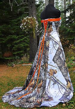 NEW Camo Wedding Gown, MOSSY OAK or Truetimber SATIN camo- MADE ONLY IN USA