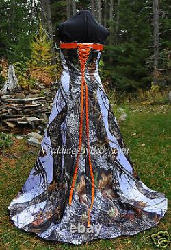 NEW Camo Wedding Gown, MOSSY OAK or Truetimber SATIN camo- MADE ONLY IN USA