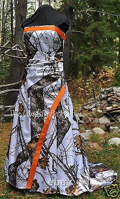 NEW Camo Wedding Gown, MOSSY OAK or Truetimber SATIN camo- MADE ONLY IN USA