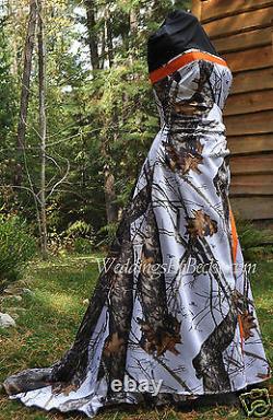 NEW Camo Wedding Gown, MOSSY OAK or Truetimber SATIN camo- MADE ONLY IN USA
