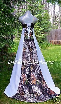 NEW Camo Wedding Gown -Mossy Oak SATIN camo- MADE ONLY IN USA