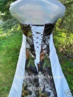 NEW Camo Wedding Gown -Mossy Oak SATIN camo- MADE ONLY IN USA