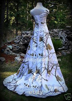 NEW Camo Wedding Gown/REALTREE or MOSSY OAK SATIN'Abigail' MADE ONLY IN USA