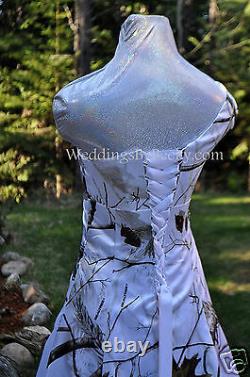 NEW Camo Wedding Gown/REALTREE or MOSSY OAK SATIN'Abigail' MADE ONLY IN USA