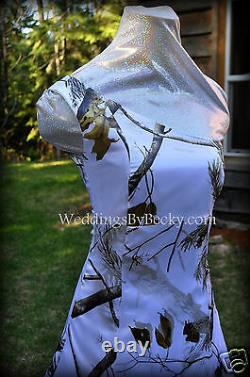 NEW Camo Wedding Gown/REALTREE or MOSSY OAK SATIN'Abigail' MADE ONLY IN USA