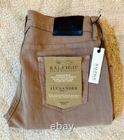 NWT Raleigh Denim Workshop Alexander Stretch Factory Floor Olive 33 Jeans