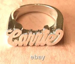 Name Ring Personalized Sterling Silver Any Name Made In USA Hand Made Flat