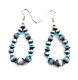 Native American Navajo Hand Made Pearls Beads And Turquoise Dangle Earring