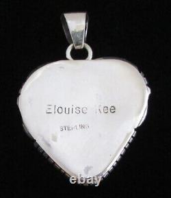 Native American Navajo Sterling Spiny Oyster Heart Pendant Signed Elouise Kee