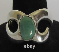 Native American Navajo Sterling Turquoise Cast Ring Size 8.5 By Keith James
