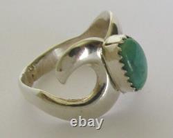 Native American Navajo Sterling Turquoise Cast Ring Size 8.5 By Keith James