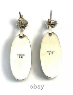 Native American Sterling Silver Navajo Handmade Gispite Earring