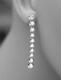 Natural 4.78ct Diamond Tennis Earrings Dangle Drop 14k White Gold Usa Made