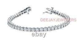 Natural 4ct Diamond Tennis Bracelet 14k White Gold Made in USA