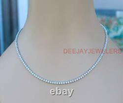 Natural 5.02ct Diamond Tennis Necklace SI1 Eternity 14k White Gold USA Made