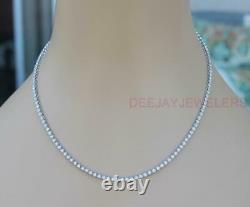 Natural 5.02ct Diamond Tennis Necklace SI1 Eternity 14k White Gold USA Made