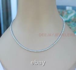 Natural 5.02ct Diamond Tennis Necklace SI1 Eternity 14k White Gold USA Made