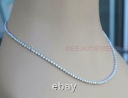 Natural 5.02ct Diamond Tennis Necklace SI1 Eternity 14k White Gold USA Made