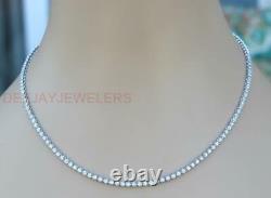 Natural 5.02ct Diamond Tennis Necklace SI1 Eternity 14k White Gold USA Made