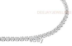 Natural 5ct Diamond Tennis Necklace SI1 Eternity 14k White Gold 16 Inch USA Made