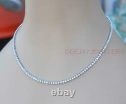 Natural 5ct Diamond Tennis Necklace SI1 Eternity 14k White Gold 16 Inch USA Made