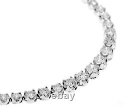 Natural 8.53ct Diamond Tennis Riviera Necklace 14k White Gold USA Made Sparkly