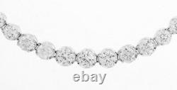 Natural 8.53ct Diamond Tennis Riviera Necklace 14k White Gold USA Made Sparkly