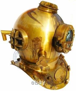 Nautical 18'' U. S Navy Diving Helmet Mark V Glass Vintage Home Decorative helmet