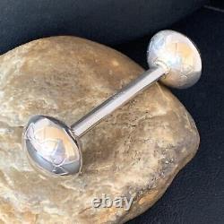 Navajo Baby Rattle Handmade Sterling Silver Stamped Native America 3 in 16961