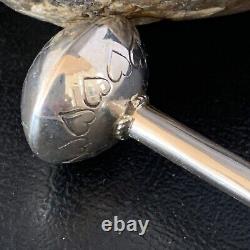 Navajo Baby Rattle Handmade Sterling Silver Stamped Native America 3 in 16961