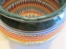 Navajo Multi Colored Hand Made Pot Pottery Colorful 2007 Signed USA