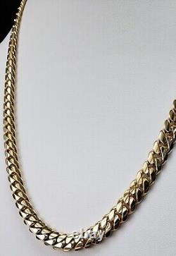 New Hand Made Real 10K 8mm 22 Yellow Gold Miami Cuban Link Chain heavy 104.6G