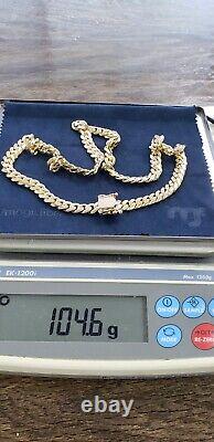 New Hand Made Real 10K 8mm 22 Yellow Gold Miami Cuban Link Chain heavy 104.6G