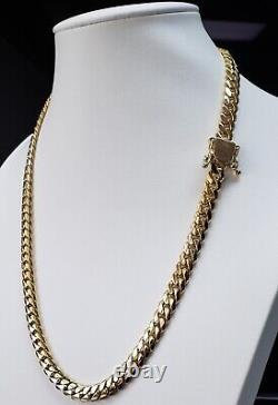 New Hand Made Real 10K 8mm 22 Yellow Gold Miami Cuban Link Chain heavy 104.6G