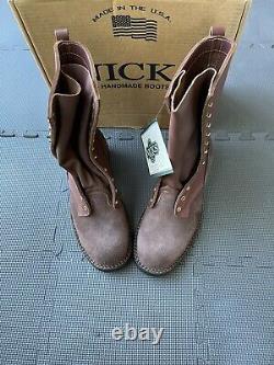 Nicks Handmade 11 E Ranger Chocolate Walnut 10 Vibram Boots Steel Toe New USA