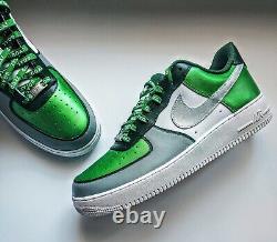Nike Air Force 1s 07 Custom Low Sneakers Green Silver Mens Womens Sizes AF1