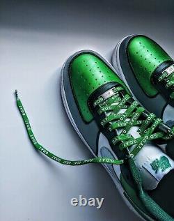 Nike Air Force 1s 07 Custom Low Sneakers Green Silver Mens Womens Sizes AF1