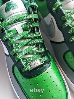 Nike Air Force 1s 07 Custom Low Sneakers Green Silver Mens Womens Sizes AF1