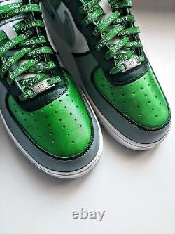 Nike Air Force 1s 07 Custom Low Sneakers Green Silver Mens Womens Sizes AF1