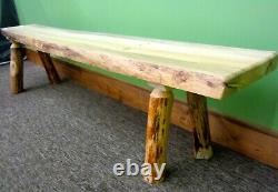 Northern Rustic Pine Log 5 Foot Bench Solid Wood/Free Shipping/Made in USA