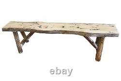 Northern Rustic Pine Log 5 Foot Bench Solid Wood/Free Shipping/Made in USA