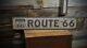 Nostalgic Route 66 Sign Rustic Hand Made Vintage Wooden Sign